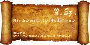 Mindszenti Szilvánusz névjegykártya